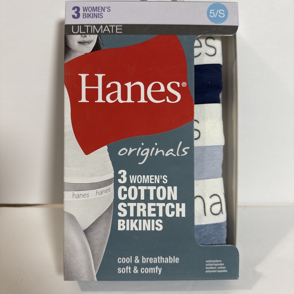 Hanes Ultimate 3-Pair Womens Size 5/s Underwear Panties Cotton Originals